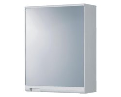 Differnz Spiegelkast - Kast met Spiegel - Badmeubel met 1 Deur - Badkamerkastje - Wit - 45x15x35cm