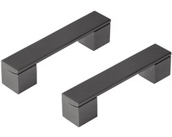 Differnz Tilburg Meubelgreep - Rechte Meubelgreep voor Kasten en Lades - Boormaat 96 mm - Afmeting 110 x 30 mm - 2 Bevestigingspunten - Per 2 Stuks - Kleur Gun Metal