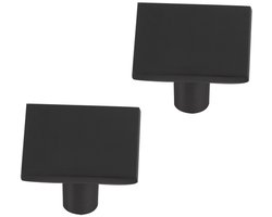 Differnz Tilburg Meubelknop - Vierkante Kop - Breedte 30 mm - Kleur Mat Zwart - Geschikt voor Kasten, Lades en Meubels - Uit de Tilburg-serie - Per 2 Stuks Geleverd