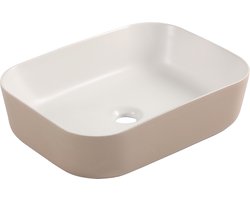 Differnz ZENA Waskom - 48x38x13cm - keramiek - beige/wit