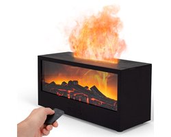 Diffuser - Aroma Difussers - Vlameffect - Geurverspreider - Luchtbevochtiger - Aromatherapie - Led lamp - kleuren - Verstuiver etherische olie - Vernevelaar - 200ml Slaapkamer- Kantoormeubel