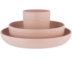 Difrax LOVI Eetset met Beker - Roze - Vrij van melamine en BPA
