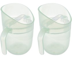 Difrax LOVI Genius Oefenbeker - Groen - 2 Stuks - Slow-flow inzetstuk & ergonomische rand, bevordert Mondontwikkeling, 130/150 ml