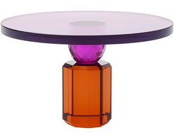 Diga Colmore - Plateau op Voet Kristalglas - Paars-Oranje - Bord op voet-multicolor-kristalglas 25x25x13cm