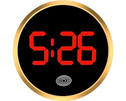 Digitale autoklok geschikt voor op het dashboard, autoklok, LED-tijdweergave, touchscreen autoklok, kan op het dashboard worden geplakt met gouden en rode verlichting.