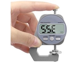 Digitale diktemeter - Meetinstrument - Materiaaldikte meten - 001 mm precisie - 0-10 mm bereik - Zilver