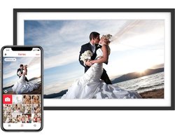Digitale Fotolijst 10.1 inch - 27 cm breed - 19 cm hoog - Full HD - Frameo App Gratis of Betaald - Prachtige kwaliteit - WiFi - 32GB - IPS Touchscreen