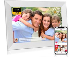 Digitale Fotolijst 10.1 Inch - Digitale Fotolijsten - Hd+ Ips Display Met Automatische Rotatie - 1 Stuk - Wit - kerstcadeaus voor volwassenen