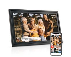 Digitale Fotolijst 15.6 inch - XL - FULL HD - Frameo App - Fotokader - WiFi - IPS Touchscreen - 32GB - Zwart - Decoratie