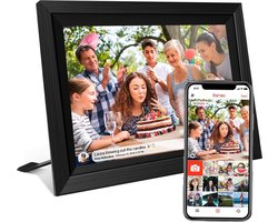 Digitale fotolijst met WiFi en Frameo App - 10.1 inch HD+ IPS Display - Fotokader met Touchscreen - 32GB - Zwart/Zwart - Frameo digitale fotolijst - digitale fotokader - digitaal fotolijstje
