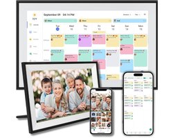 Digitale Fotolijst - Weekplanner - 15.6" 1080 Full HD Interactief Touchscreen - Dementieklok - Gezinsplanner - Wekker - Agenda 2026 - Weekkalender 2026 - Kalender 2026 - Good Experience