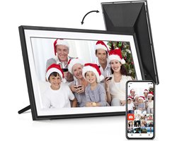 Digitale Fotolijst - WiFi Fotolijst 15,6 Inch - 1920 × 1080P IPS-Touchscreen - 32 GB Opslag - Frameo App WiFi Delen - Automatische Rotatie - Voor Foto's en Video's Thuis en als Cadeau