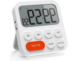 Digitale keukentimer - magnetische timer met klok magneet - 3-traps volume - LCD-display - koken sport studeren - inclusief 2 AAA-batterijen time timer
