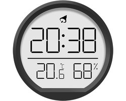 Digitale klok - klok - met temperatuur- en vochtigheidsweergave - magnetisch/wandmontage - zwart