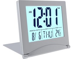 Digitale Klok LCD Reiswekker met Achtergrondverlichting en Temperatuurweergave