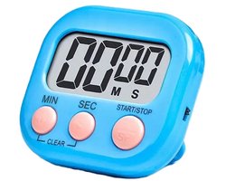 Digitale Kookwekker met Groot Display – Countdown & Stopwatch – Magneetbevestiging – 1x AAA – Eenvoudige Bediening – Blauw