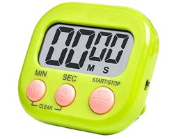 Digitale Kookwekker met Groot Display – Countdown & Stopwatch – Magneetbevestiging – 1x AAA – Eenvoudige Bediening – Groen
