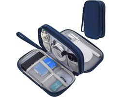Digitale opbergtas - Lader Powerbank Opladersnoer Tas/Kist Digitale Organisatietas - Blauw - 20*11*4.5cm