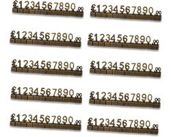 Digitale Prijskaartjes 3D Metalen Rekken - 20 Stuks Verstelbare Prijs Kubus Kit voor Sieraden, Horloges en Winkel Displays
