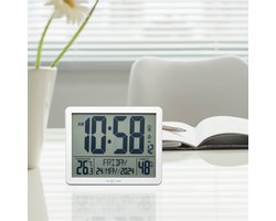 Digitale Tafel-/Wandklok 17,3x14x2,7 cm - RCC - Weerstation - Temperatuur - Wit - ABS - NeXtime Oneforall