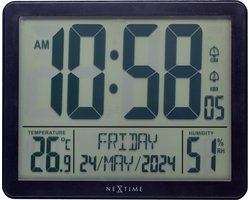 Digitale Tafel-/Wandklok 17,3x14x2,7 cm - RCC - Weerstation - Temperatuur - Zwart - ABS - NeXtime Oneforall
