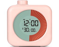 Digitale visuele timer, 3-in-1 timer met draaibare timer, eierwekker, kinderwekker, klok en dempfunctie, aftelfunctie van 60 minuten, hulpmiddel voor tijdbeheer voor kinderen, voor ADHD, thuis, keuken, koken - roze