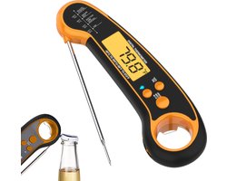 Digitale voedselthermometer (1-pack) met lcd-scherm, roestvrij staal 304, draadloze Bluetooth-grillthermometer, nauwkeurige meting van kook- en grilltemperaturen, essentieel keukengereedschap, compact ontwerp, hoogwaardige sonde