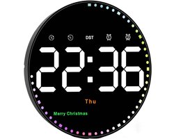 digitale wandklok, 10" digitale klok, groot display met afstandsbediening, instelbare helderheid, kalender, temperatuur, 12/24 uur, voor woonkamer, kantoor, slaapkamer, ouderen
