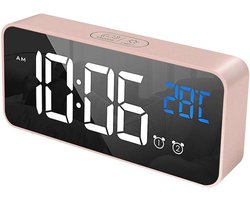 Digitale Wecker met Temperatuur, Tafelklok met 10 Beltonen, Spraakgestuurd, Instelbare Helderheid en Volumefuncties