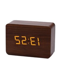 Digitale Wekker - Houten Bureauklok - Tijd Weergeven - Geluidsbediening - 120x80x70MM - Hout Wit