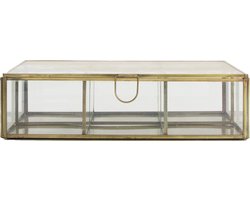 Dijk Natural Collections - Box metal with glass 25x17x6.5cm - Goud