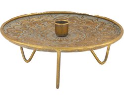 Dijk Natural Collections Kandelaar metaal Ø22x9,5cm goud