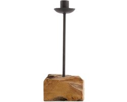 Dijk Natural Collections Kandelaarvoor dinerkaars teakhout 11x7,5x28cm