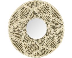 Dijk Natural Collections wandspiegel met ophanghaak - Boho/Ibiza stijl - zeegras - Dia 52 cm