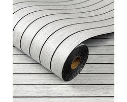 Dik Houten Look Behang voor Woonkamer en Slaapkamer - 3D Wandpanelen in Modern Scandinavisch Design - Zelfklevend en Licht Hout, 60 cm x 3 m