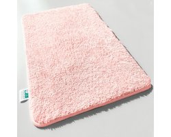 Dikke Antislip Badmat Microvezel - Zeer Zacht & Waterabsorberend Badtapijt voor Douche en Badkamer (Lichtroze, 60x100 cm)