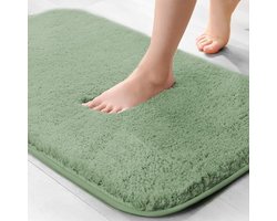 Dikke badkamermat in lichtgroen, extra absorberend en zacht