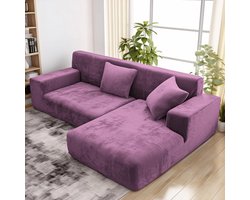 Dikke fluwelen bankovertrek, L-vorm, stretch bankovertrek, universele bankovertrek, super zachte pluche bankovertrek, luxe bankovertrek (L-vormige hoekbank vereist twee) - bankovertrek