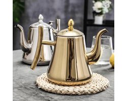 Dikke Luxe Rvs Theepot Gouden Thee Pot Kookplaat Roestvrij Waterkoker Keuken Accessoire