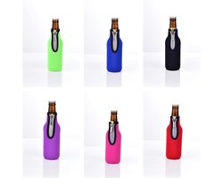 Dikke Neopreen Fleshoes voor 12oz 330ml Bierflessen, Antislip Zipper Sleeve (Set van 6) - Ideaal voor Feesten en Barbecues in Diverse Kleuren