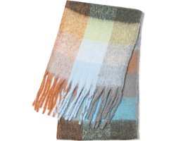 Dikke Schaal Doek Geruit Dames Sjaal Winter Herfst Vierkant Plaid Poncho Cape