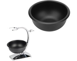 Dikke Scheerzeep Kom voor Mannen - Draagbare IJzeren Scheerkom voor Schuim en Scheercrème (Zwart)