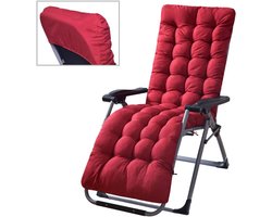Dikke Vervangingskussens voor Tuin - Lounger Kussens voor Tuinstoelen en Chaise Lounge (Claret)
