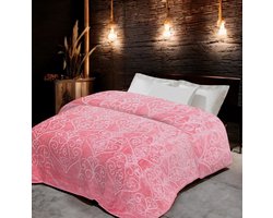 Dikke warme roze sprei - warme sprei - tweepersoons sprei - woondeken - polyester - super zacht deken - 210x200