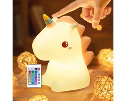Dimbaar Eenhoorn Nachtlampje voor Kinderen - 16 Kleuren, Ideaal Cadeau voor Meisjes