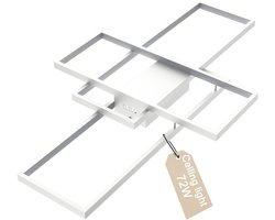 Dimbaar LED-plafondlamp 72W voor de Woonkamer, Slaapkamer of Keuken, Modern Design Verlichting, 88x50x8cm Plafonnieres met Witte Rand，Afstandsbediening en Geheugenfunctie, NAIZY