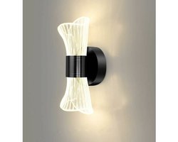 Dimbare 12W LED-wandlamp voor binnen, modern creatief design, verlichtingsarmatuur voor woonkamer, gang, slaapkamer, zwart