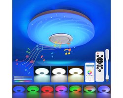 Dimbare Bluetooth plafondlamp met RGB-kleurverandering en afstandsbediening voor kinderkamer en woonkamer