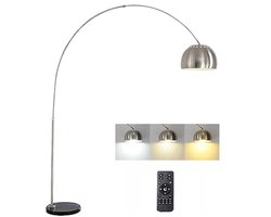 Dimbare Booglamp met Afstandsbediening en Marmeren Voet voor Woonkamer