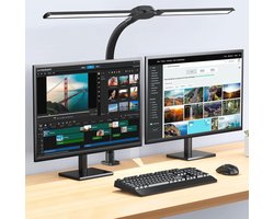 Dimbare Bureaulamp met Afstandsbediening en Dubbele Kop - 24W LED Verlichting voor Werk en Studie